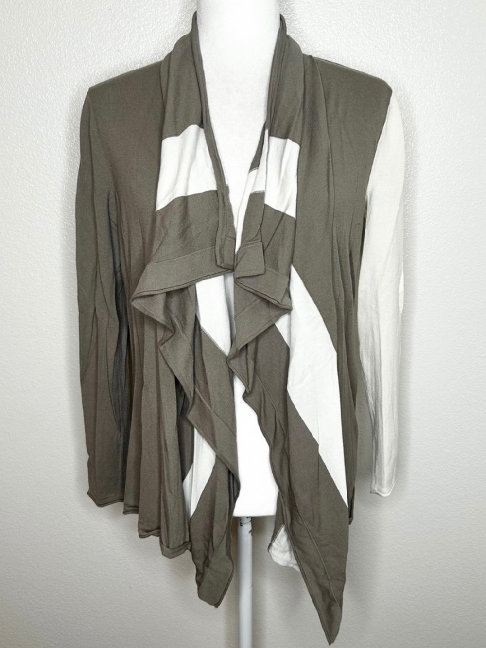 Lafayette 148 New York Womens Colorblock Waterfall Cardigan Sweater Size S